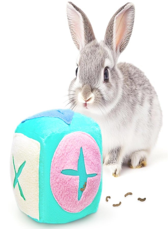 Mooydee Large Rabbit Foraging Toy with Bell, Washable Snuffle Ball for Rabbits Toys Interactive Puzzle Bunny Toy Treat Dispenser Encourage Natural Foraging Skills Slow Feeder for Small Animals - Blue - Image 1